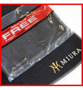 Miura Golf Custom Logo Club Glove Microfiber Caddy Free Pocket Golf Towels Black