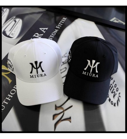 2015 Miura Golf Cap MB 001 Forged $ Miura Logo Hat White and Black S/M Set of 2